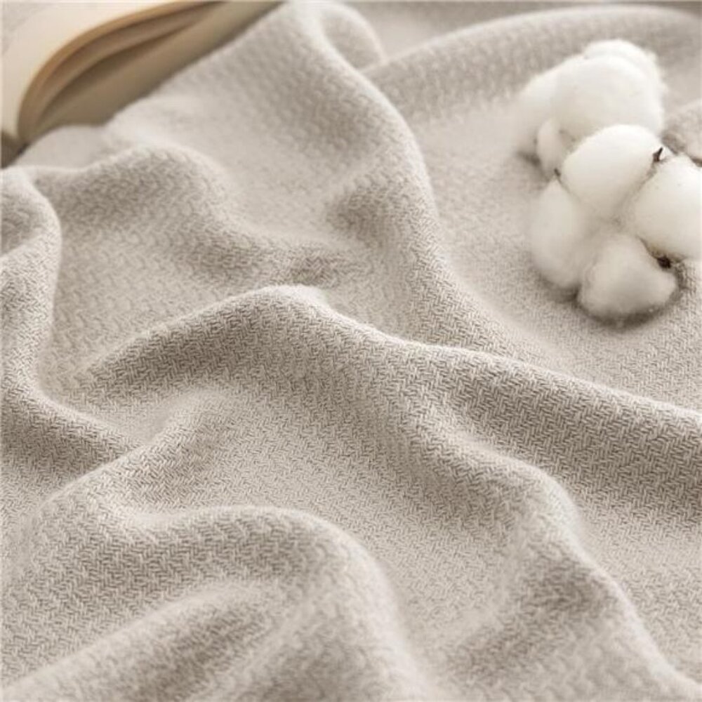 Bedsure 100% Cotton Blanket Queen Size for Bed - Breathable and Lightweight